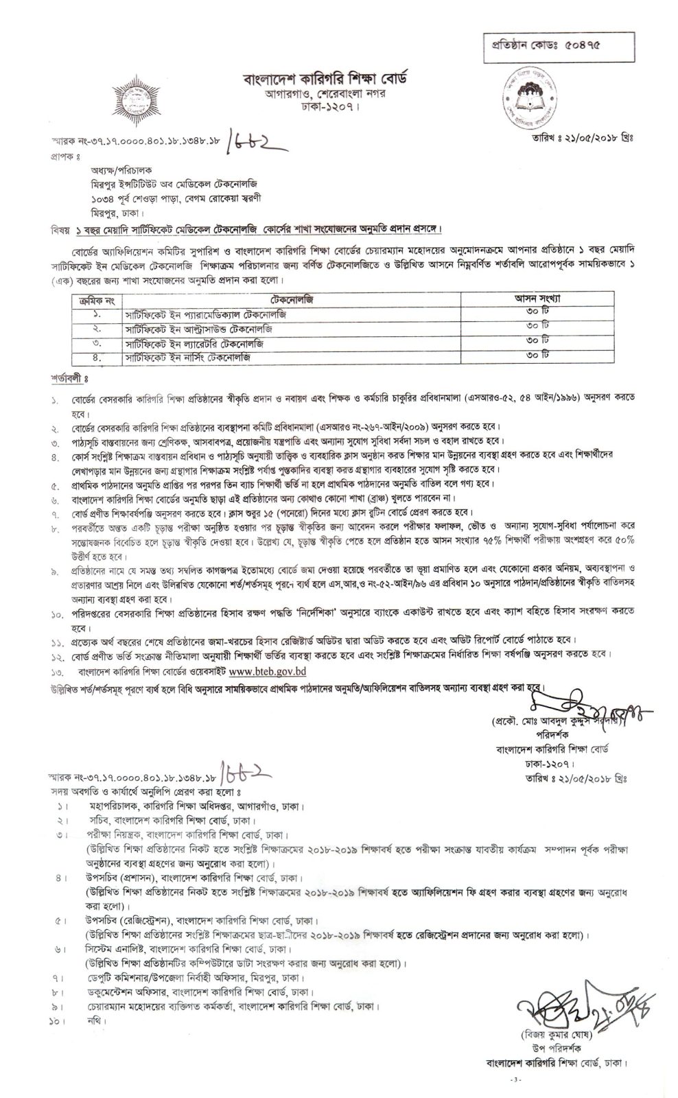 Approval of Bangladesh Technical Education Board (BTEB) - Trauma ...